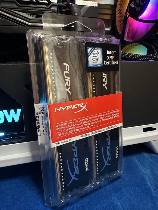 Оперативна памʼять ddr4 16gb  (Kit 2x8gb) 3200mhz HyperX Fury Black