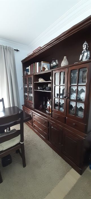 Mobilia sala de jantar madeira Tola mesa 6 cadeiras e móvel