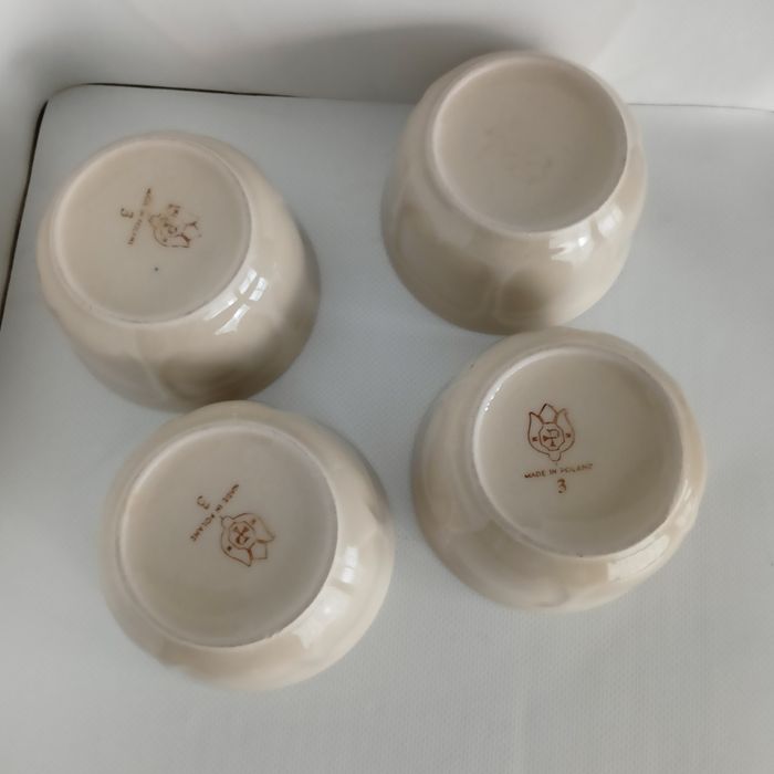 Miseczki kokilki Pruszków PRL zestaw 4 sztuki