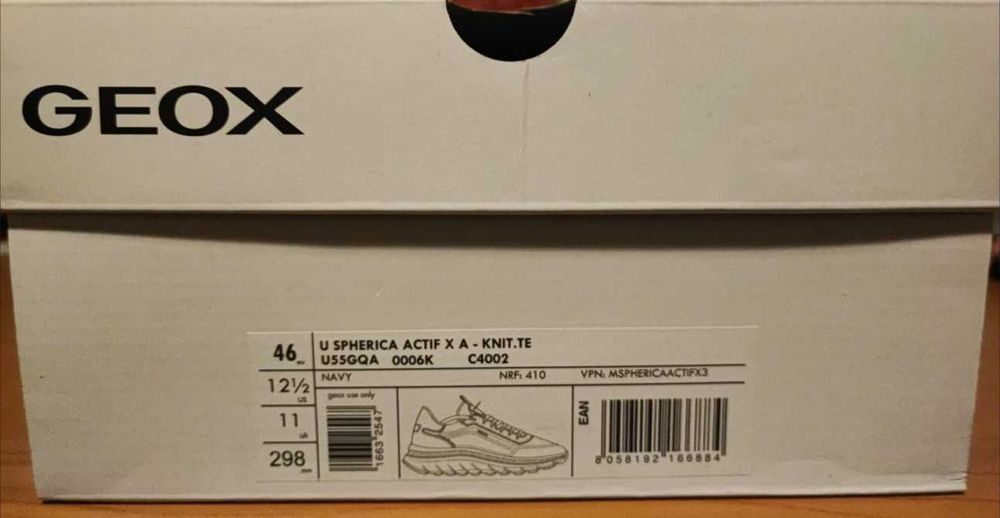 Sapatilhas GEOX Spherica ACTIF X A, 46 NOVAS