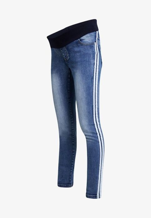 Jeansy spodnie ciążowe z lampasami Ohma! 38/40 lampasy ala sportowe