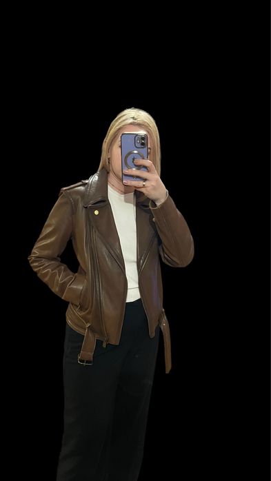 шкіряна куртка Massimo Dutti