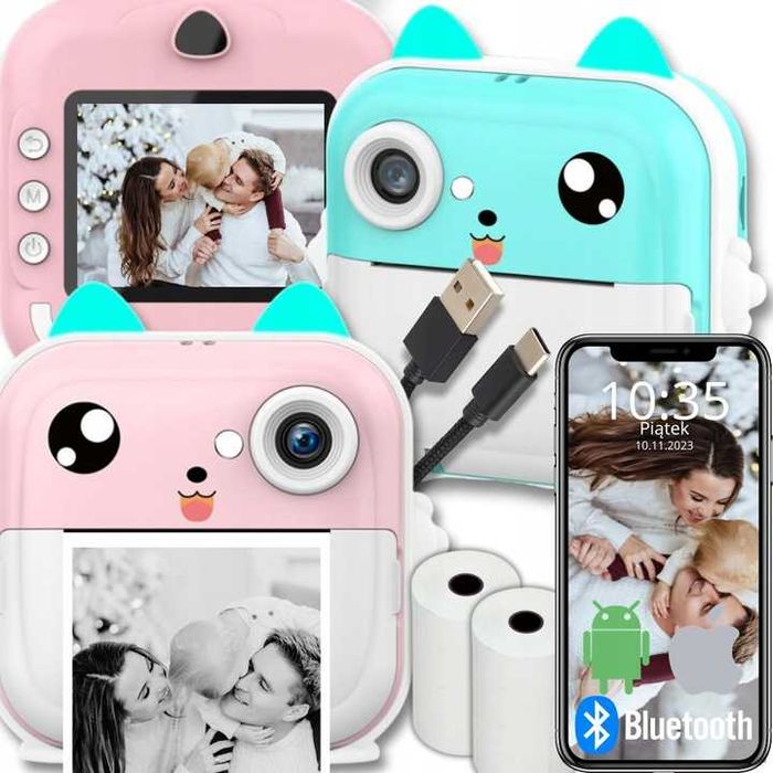 MINI Drukarka Aparat Fotograficzny DRUKUŚ Natychmiastowy + ROLKI HIT