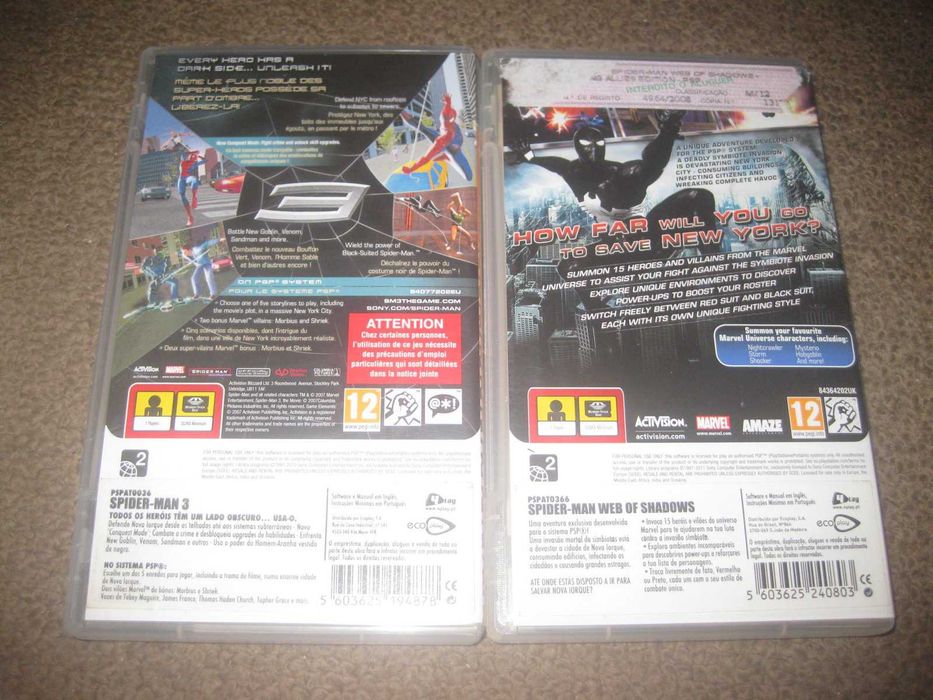 2 Jogos para a PSP da Saga "Spider-Man" Completos!