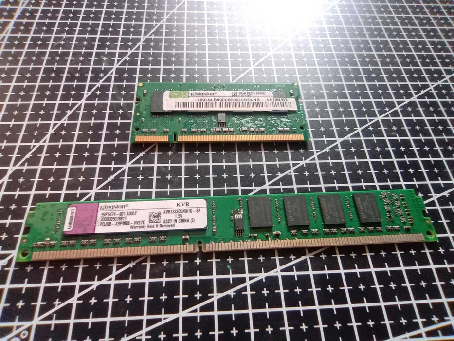 DDR2 Kingston 1Gb PC2-6400S, DDR3 Kingston 1Gb KVR1333D3N9/1Gb