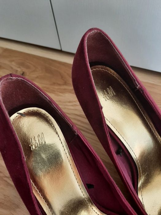 Eleganckie czolenka bez palców fuksja rozm. 39 H&M
