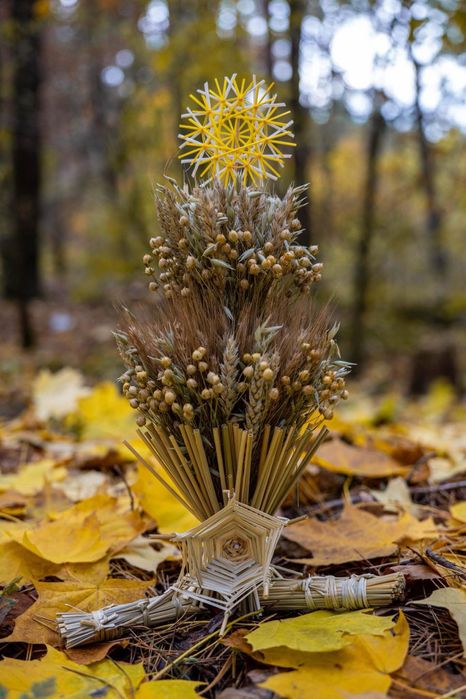 Дідухи з сухоцвітів, льону