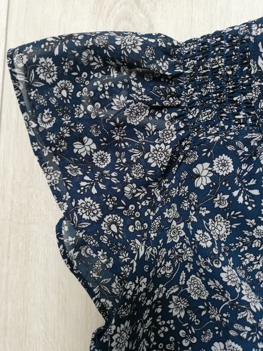 H&M sukienka letnia w kwiatki turkus 34 XS