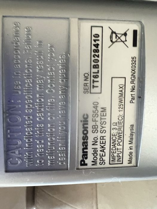 Акустическая система, колонки бу Панасоник