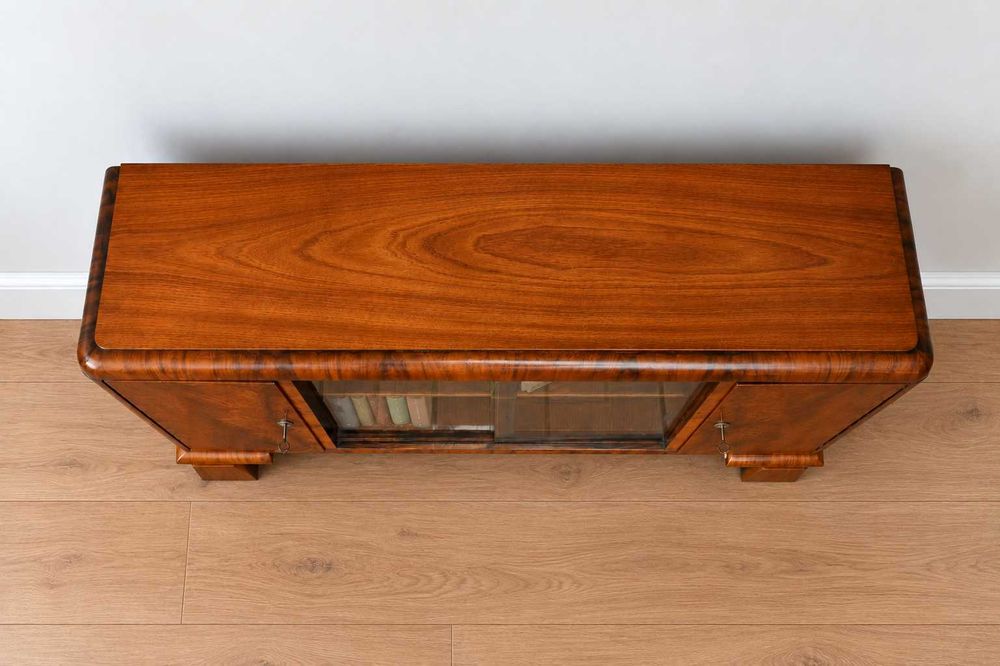Biblioteczka Witrynka Komoda Art Deco - orzech