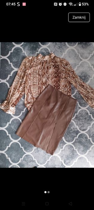 Bluzka wężowa i spódnica skórzana