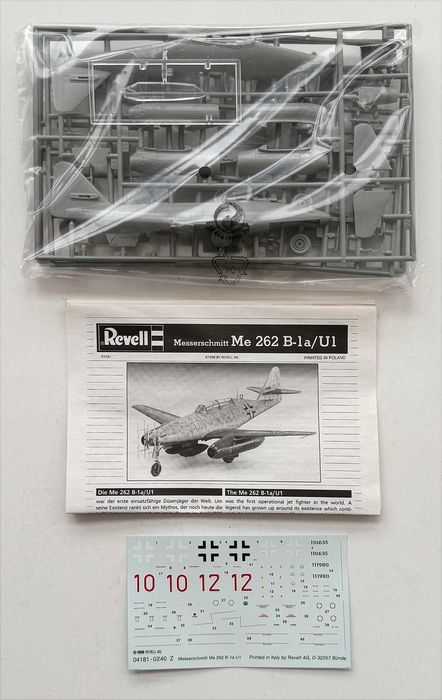 Revell_Messerschmitt Me 262B-1/U1. ESc.1:72. Completo e como novo.