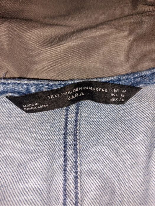 Macacão de ganga /Mangas de 1/3 e bolsos de Lado