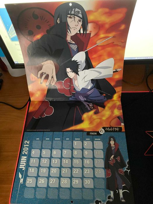 Naruto calendário e livro de autocolantes