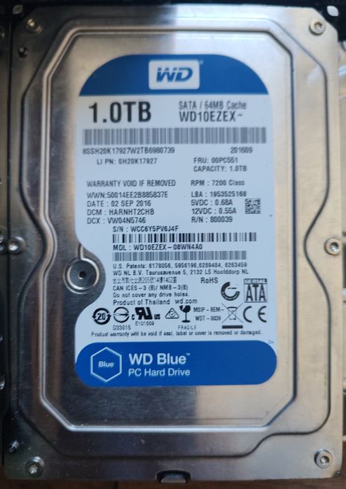 Жорсткі диски HDD 2,5/3,5" 500Gb/1/2/3Tb  WD Seagate Toshiba