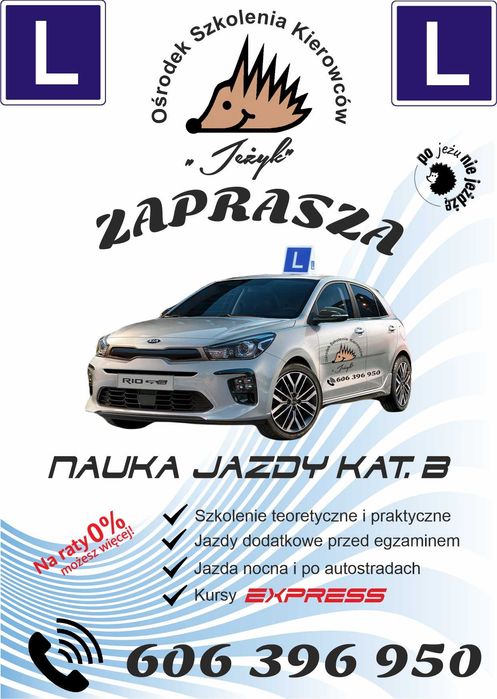 Jazdy doszkalające 2h 250 PLN, kursy prawa jazdy kat. B #POZNAŃ#