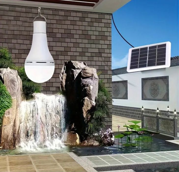 2 pack de lampada + painel solar + comando