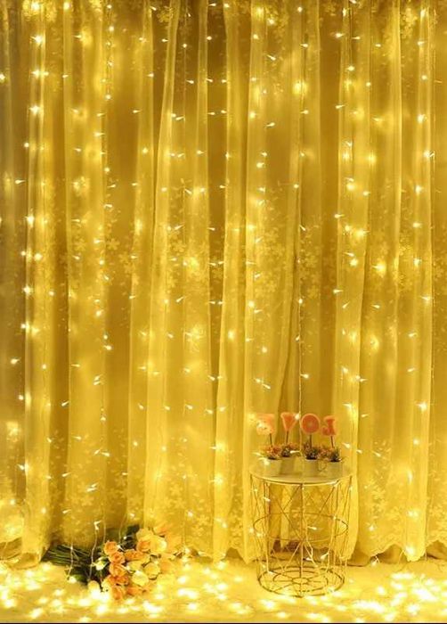 Ozdoba led halloween 3x3m lampki ledy girlanda kurtyna 300szt okienna