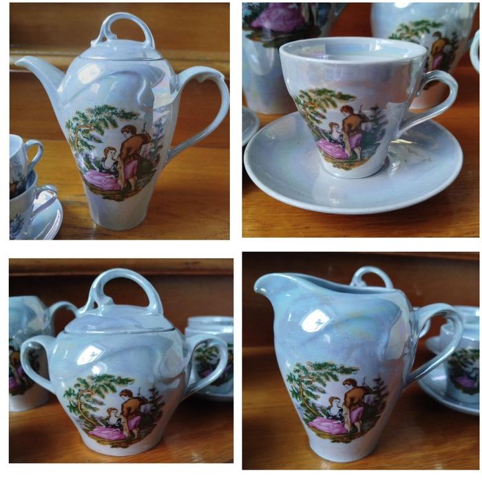 Сервіз кавовий фарфор люстр