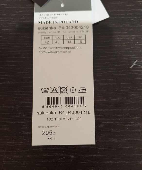 Sukienka Bialcon rozmiar 42 Nowa z oderwaną metką wiskoza