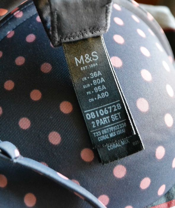 Biustonosz w różowe kropki Marks&Spencer  80A
