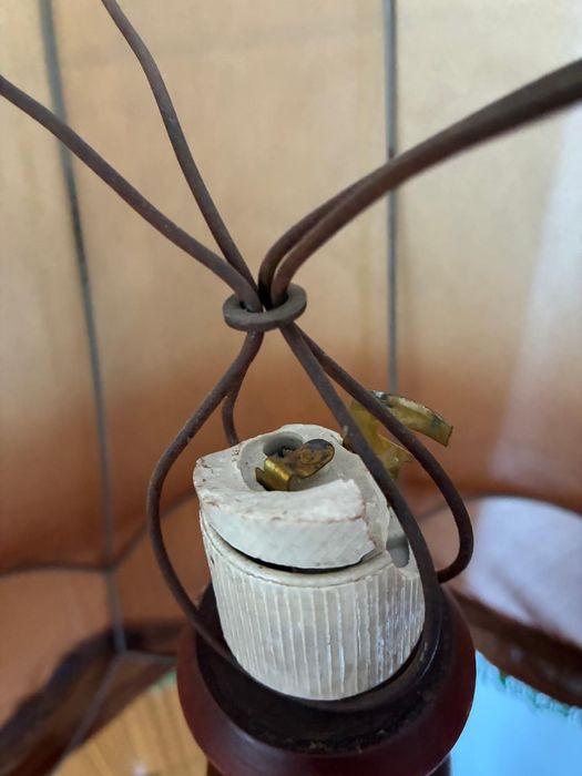 Lampa podłogowa retro drewniana PRL