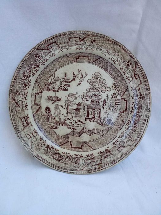 Prato Decorativo Inglês Willow Pattern — Johnson Brothers, Stoke-on-Trent