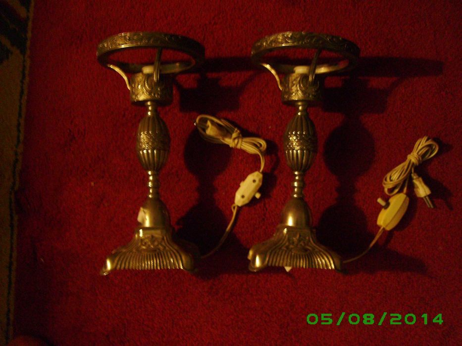 Abatjours, apliques, lanterna, peças latão