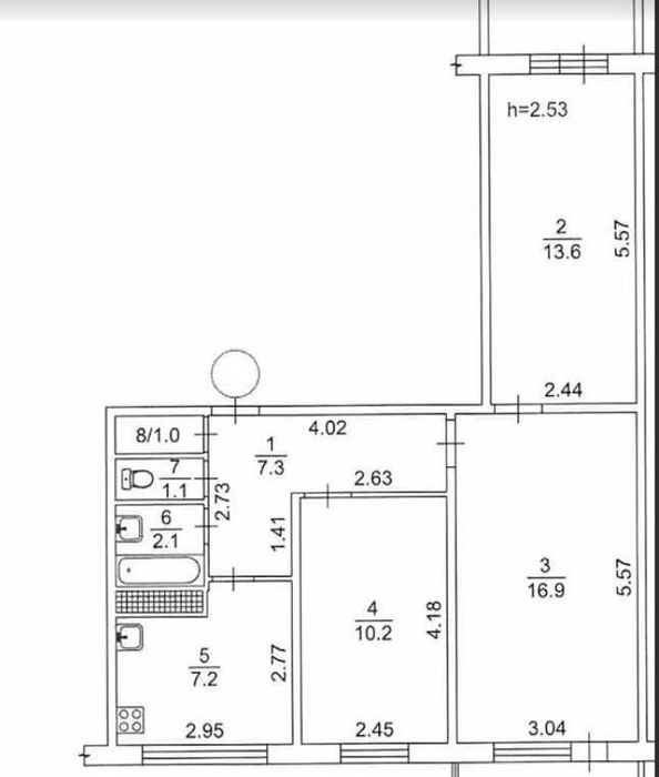 3-кімнатна квартира 64.5м² вул. Героїв полку Азов, 28А Оболонь 5 хв.
