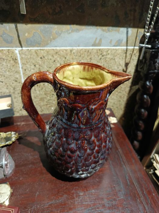 Grande Jarro Faiança Caldas da Rainha Séc XIX 22 cm