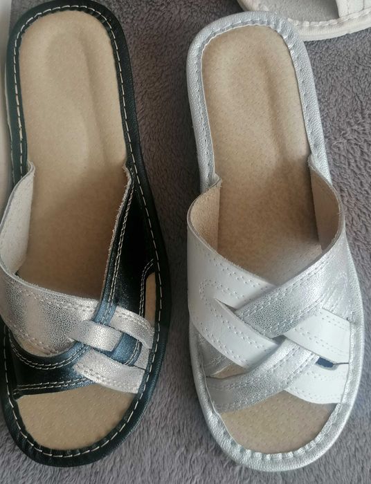 Pantofle damskie 36 góralskie 37 kapcie skóra