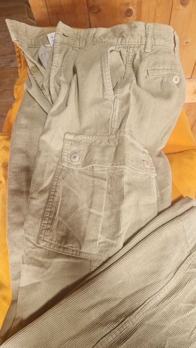 bojówki sztruks khaki 34