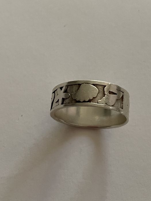 Stary srebrny pierscionek obraczka retro vintage prl proba 925