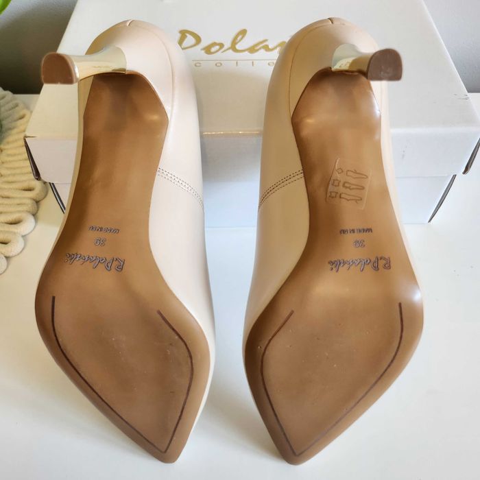 Buty damskie, R. Polański, czółenka, 982, Beżowy Lico, rozmiar 39