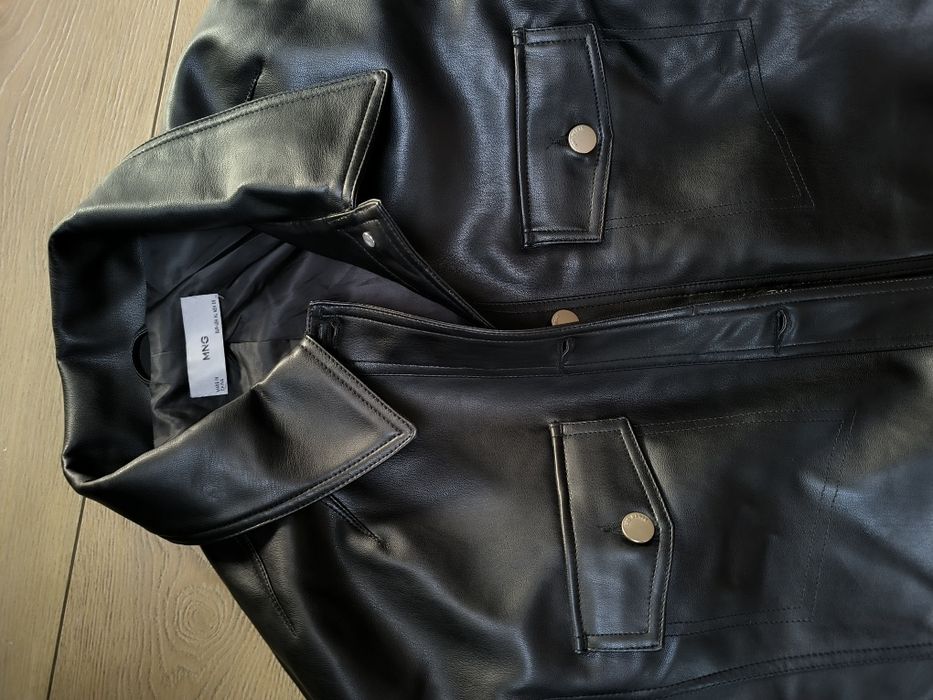 Kurtka skórzana oversize Mango xl
