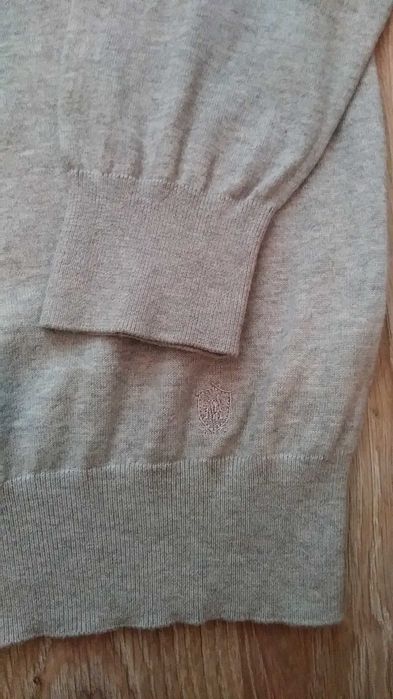Massimo Dutti sweter męski w serek V bawełna jedwab XL ideał