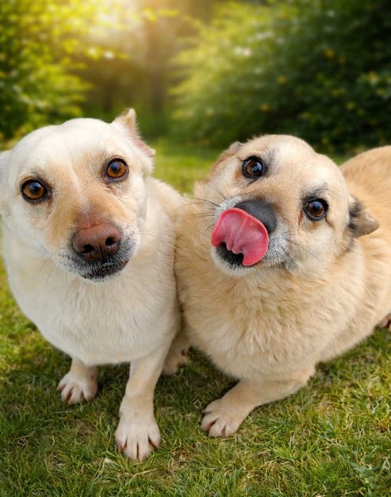 Dwa wesołe psy pełne energii do Twojego ogrodu! Młode, zdrowe, łagodne