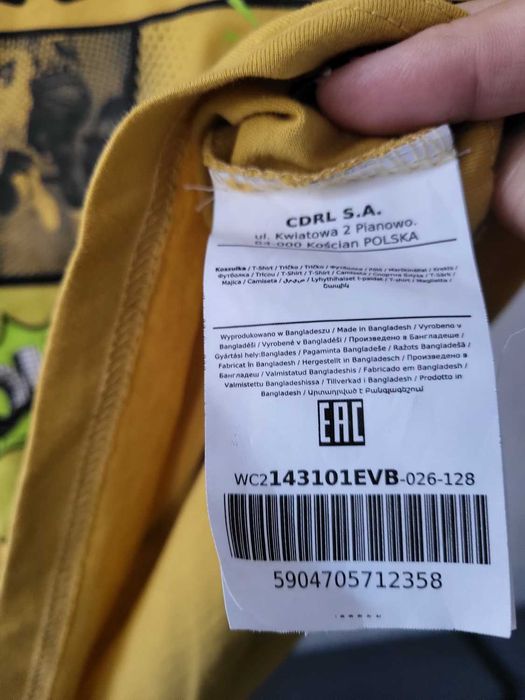 Koszulka żółta Never 134  140 CDRL