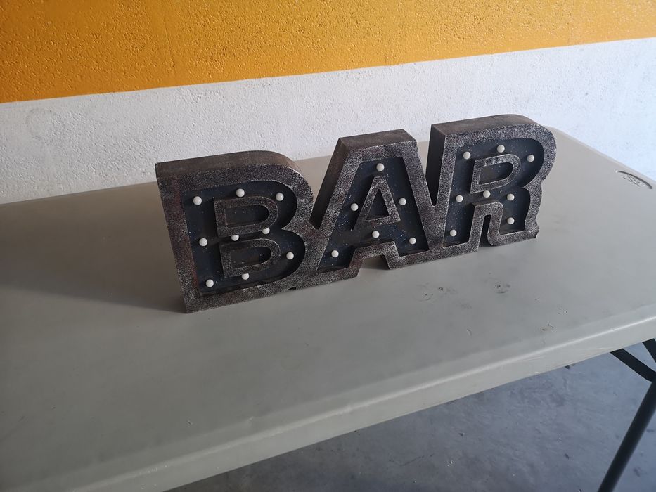 Luminoso Bar vintage letreiro