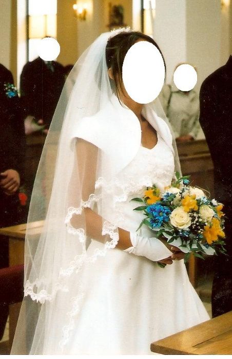 Suknia ślubna francuski gorset wyszywana spódnica