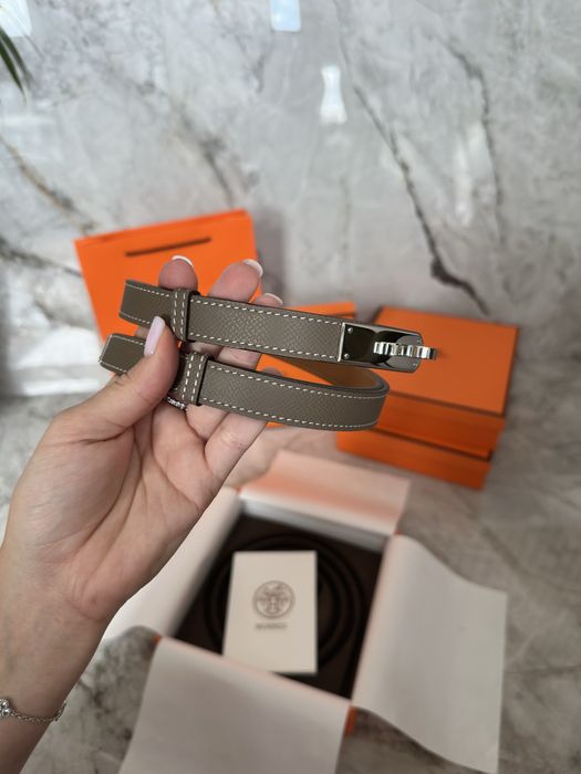 Ремінь Hermes Kelly натуральна шкіра, Belt epsom, пояс ермес келлі, ремень эрмес келли натуральная кожа etoupe сірий