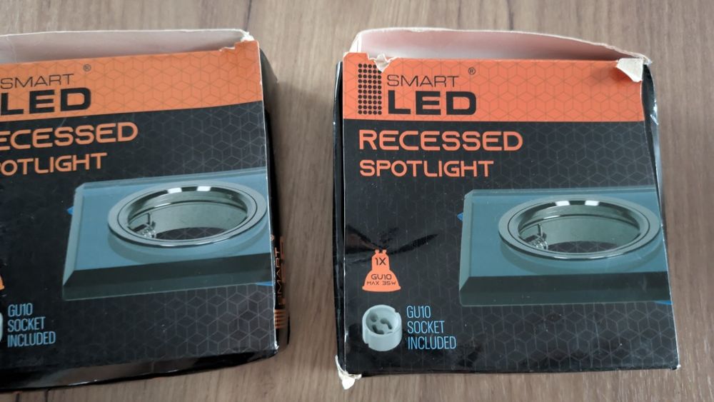 Oprawki sufitowe LED szklane czarne 5szt