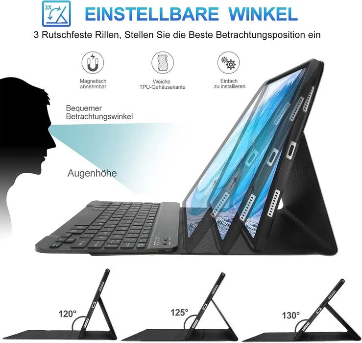 Чохол-клавіатура JADEMALL для Samsung Galaxy Tab S7/S8 11 дюймів, магнітна клавіатура