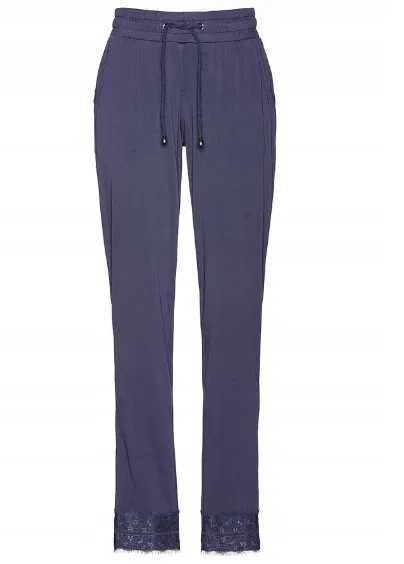 (18) Granatowe spodnie z koronką 44-46 NOWE