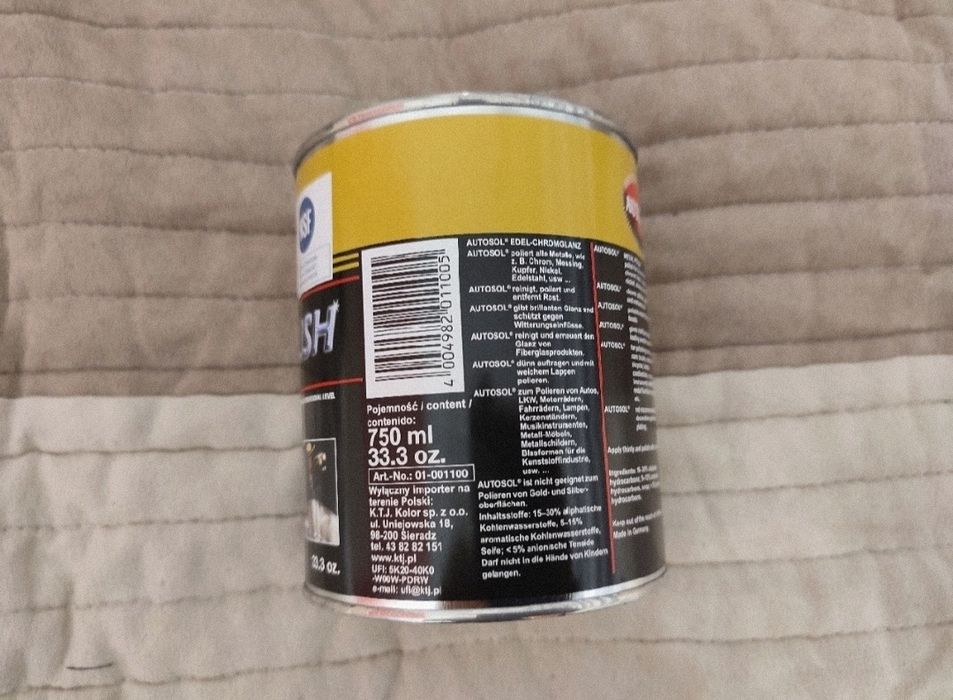 Najlepsza pasta polerska Autosol Pish Metal - Made in Germany 750ml