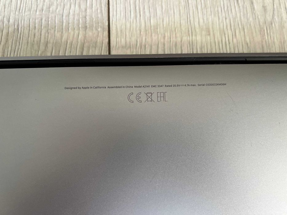 MacBook Pro 16" 2019 A2141 i7-9750H 2.60GHz - 16Gb DDR - 512Gb SSD