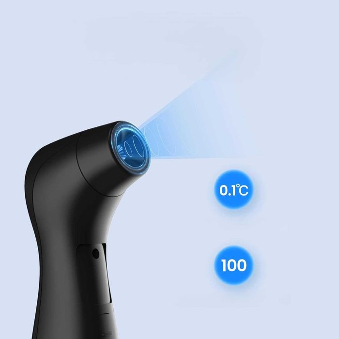 Termometr bezdotykowy na podczerwień czołowy czarny precyzyjny obiekt