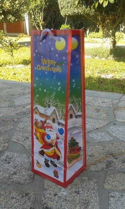 sacas / sacos de prendas Natal duplo cartão plastificado