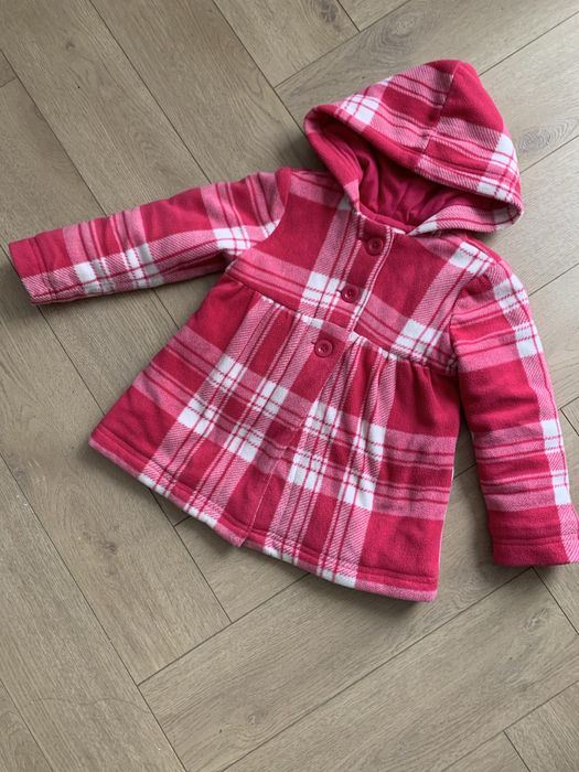 Polarowy płaszczyk w kratkę