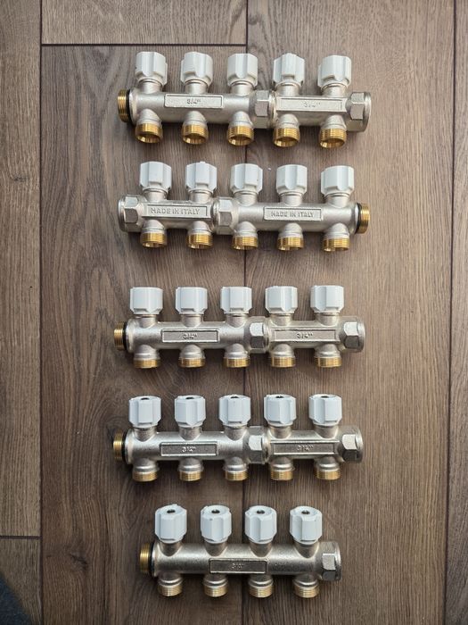 Kolektor do centralnego ogrzewania i sanitarny mosiężny 3/4"